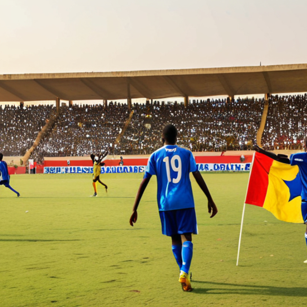 차드에서 인기 있는 스포츠 - **Image Prompt 1: Passionate Football in N'Djamena**
A highly dynamic and vibrant scene capturin...