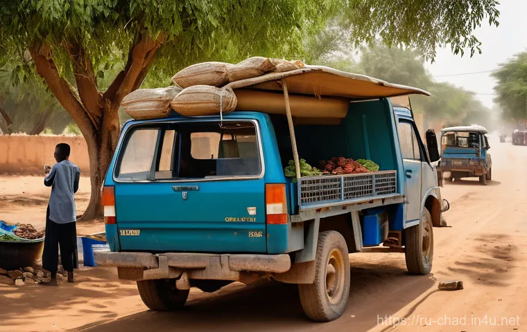 차드의 특이한 교통 문화 - A dynamic, wide-angle shot of a bustling street in N'Djamena, Chad, during a bright, sunny day. The ... 차드의 특이한 교통 문화 - A dynamic, wide-angle shot of a bustling street in N'Djamena, Chad, during a bright, sunny day. The ...
