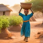 차드의 여성 인권과 사회적 역할 - **Prompt:** A strong Chadian woman in her late 20s, dressed in a vibrant, modest traditional wrapper...