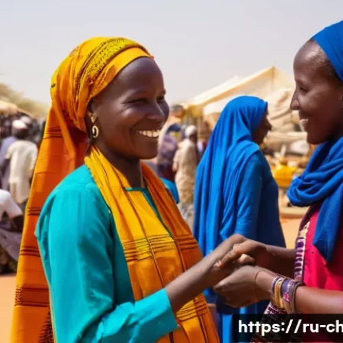 Home 27 차드에서 주의해야 할 점 - A respectful and warm interaction between a female traveler and a local Chadian woman at a village m...