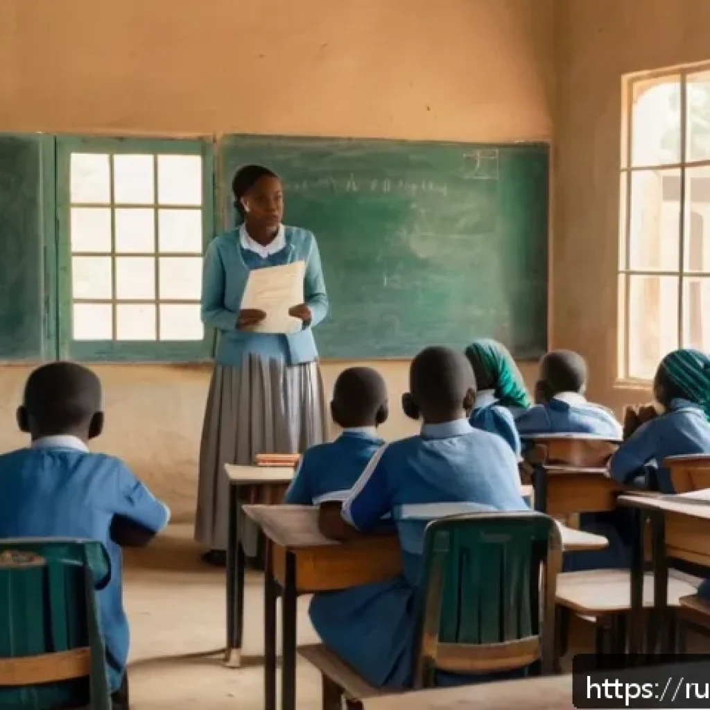 차드의 교육 시스템 - A diverse classroom scene in a rural Chadian school, featuring children wearing modest school unifor...